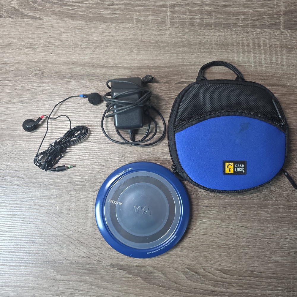 Sony CD Walkman D-EJ855 Blue Portable CD Player Tested No Batteries